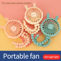 1pc USB Charging Portable Fan, Eight-claw Fish Mini Luminous Fan, Portable Flexible Tripod LED Light Fan,Baby Stroller Small Fan