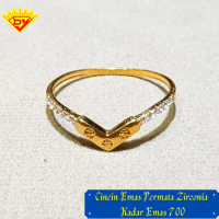 Cincin Emas Permata Zirconia 375 Kadar Emas 700