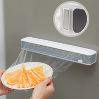 Plastic Wrap Dispensers Magnetic Cling Film Cutter Storage Box Aluminum Foil Stretch Film Cutter Household Kitchen Slicing Tools