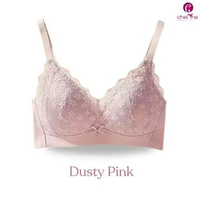 Chelyne BH Wanita B28813 Full Cup Bra Seamless Lycra Mix Brukat Tanpa Kawat - Big Size Bra 36/42. Si