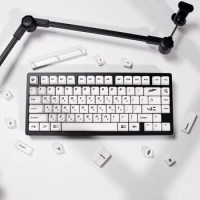 ECHOME Checkerboard Theme Keycap PBT Custom Minimalist White Keyboard Cap MDA Profile Key Cap for Mechanical Keyboard Rainy75