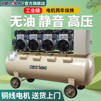 奧突斯無油靜音電空壓機乳膠漆工業大型壓縮機打氣泵噴漆硅藻氣泵