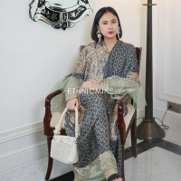 Kaftan Batik Hijau Dress Hijau Batik Long Kaftan Premium Kaftan Jumbo Dress Jumbo Kaftan Modern Kaft