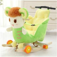 兒童木馬兩用搖搖馬嬰兒搖椅寶寶玩具實木帶音樂拉桿搖車周歲禮物