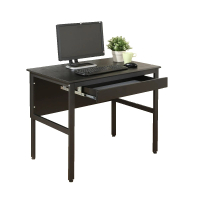 【DFhouse】頂楓90公分電腦辦公桌+1抽屜-黑橡木色