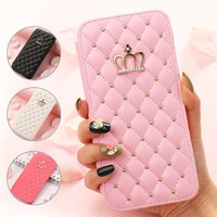 Luxury Wallet Flip Phone Case For iPhone 11 12 13 14Pro Max Xr Xs Girl Cute Leather Cover For Apple 8 Plus 7 6 SE14 Pro Max Mini
