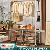 Stainless Steel Clothes Storage Rack Hanger Vintage Organizer Storage Rack Iron Clothes Hanger With 