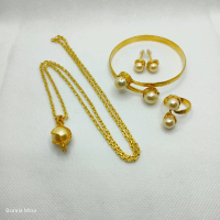 Set Perhiasan Mutiara Shell Gold Aksesoris Perhiasan Lapis Emas 24K