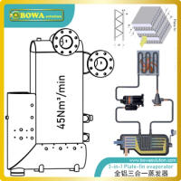 45Nm3/min compact multi-section all-aluminum heat exchanger featuring a brazed bar &amp; plate design is for refrigerated air dryers