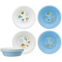 小禮堂 角落生物 日製 美耐皿碗組 兒童碗 沙拉碗 水果碗 塑膠碗 (4入 藍 露營)