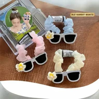 OEM ONE-C934 Ikat Rambut Wanita Motif Kacamata Kunciran Fashion Lucu / Kuncir Rambut Anak Perempuan 