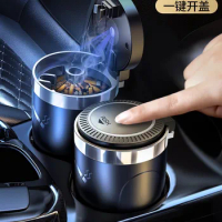 Car ashtray cup with lid with LED light portable removable car ashtray holder ashtray interior trim