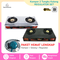 Kompor Gas Kaleng 2 Tungku Teflon Stainless Murah PG-269 Premium Anti Penyok Mudah Dibersihkan / Kom