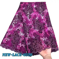 African Lace Fabric 2019 High Quality Lace Nigerian Tulle Lace Fabric With Sequins French Net Lace For Women Dress LJ001