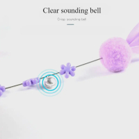 {DLGIFJIE} Long Steel Wire Wool Ball Feather Teasing Cat Pole Cat Scratching Gnawing Pet Toy Supplie