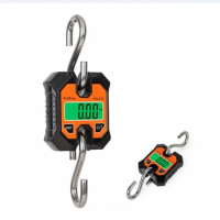100kg Mini Electronic Crane Scale Heavy Duty Hanging Weighing Hook Steelyard Portable LCD Industrial Livestock Scales 250kg