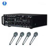 Best 2 channel 4 mic input home car karaoke bass stereo echo subwoofer usb power sound mixer voice professional audio amplifier