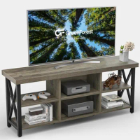 GreenForest TV Stand for TV up to 65 inches Entertainment Center with 6 Storage Cabinet for Living Room