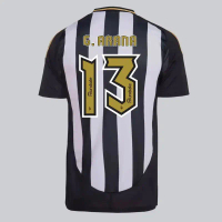 Áo tập Atletico Mineiro mùa hè 2025 màu đen/trắng, số 10 của G. Scarpa! Họa tiết sọc cổ điển * \10\"