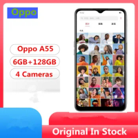 Original Oppo A55 5G Mobile Phone 60Hz reflash rate Dimensity 700 Octa Core 6GB RAM 128GB ROM 6.5” 5000mAh Big Battery google