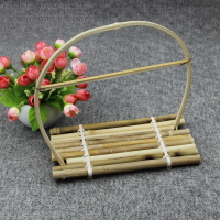 手提竹排 小竹籃吊架 會所特色餐具竹編籃 個性竹籃炸物點心竹排