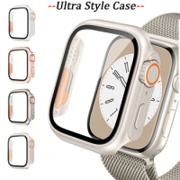 Ultra Style Case Glass+Cover For Apple Watch 8 7 6 SE 5 iWatch Accessories Screen Protector Apple watch serie 45mm 41mm 44mm