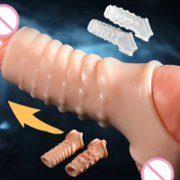 Cock Ring Penis Sleeve Penis Enlargement Granule Clitoris G-spot Stimulate Delay Ejaculation Anal Plug Sex Toys For Men Sex Shop