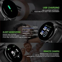 D18 Smart Bracelet 2024 Real Step Count Fashion Alarm Clock Watch Bluetooth Music Fitness Tracker Sports Smartwatch Android D20