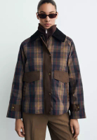 Mango Checked Parka With Contrasting Collar