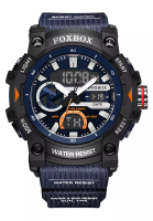 LIGE FOXBOX 計時儀中性數字/模擬石英手錶，海軍藍色