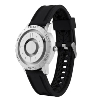 Eutour Magnet Watch Men Creative Magnetic Pointer Free Concept Quartz Watch Men's Sports Business Rubber Watch Relogio Masculine