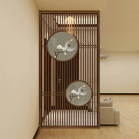 定制 新中式實木花格進門玄關隔斷墻裝飾日式木質格柵現代鏤空客廳屏風
