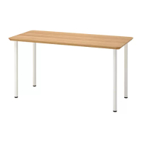 ANFALLARE/ADILS 書桌/工作桌, 竹/白色, 140 x 65 公分