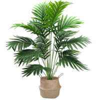 82cm Large Artificial Palm Tree Tall Fake Plants Tropical Monstera Branch Green Plastic Leaves For Home Garden Outdoor Decor