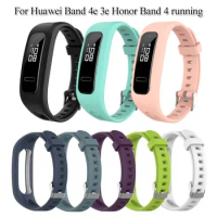 Soft Buckles Bracelet Strap Replacement Watch Band Wristbands Silicone Wrist Strap For Huawei Band 4e 3e Honor Band 4 Running