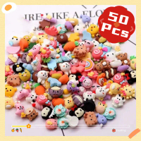 50 Pcs Resin Clay Karakter Grosir Sticker 3D Timbul Deco Cream Clay Kotak Resin Clay Lem Krim Kotak 