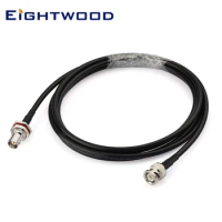 Eightwood BNC Male to Female Bulkhead Mount RG58 Coax Jumper Cable 2m 6.5ft for Wireless Microphone System Receiver CB Radio UHF