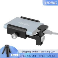 HDRIG Universal SSD Holder Mount Bracket Comes with Camera HDMI Cable Clamp Protector For Samsung T5 SSD Camera Cage Rig