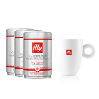 【illy】經典中焙咖啡豆 品牌馬克杯特惠組(250g*3)