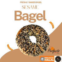 Halal Perfecto Bakery Sesame Bagel freshly baked