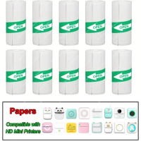 10 Roll Mini Printer Paper Self-adhesive Paper White Thermal Paper Printer Label Sticker For Wireless Photo lnkless Printer 57mm