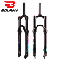BOLANY Air Suspension Fork MTB 26/27.5/29inch Aluminum Alloy Straight Quick Release 100mm For Bicycle Accessories