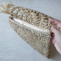 Clutch Rumbai Raffia - Palm Leaves Clutch, Clutch Serat Gajih, Handmade Clutch, Clutch Etnik Jumbo