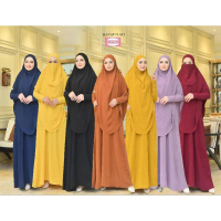 Abaya Basic Elegance Semi Gamis Umroh dan Haji Set French Khimar Syari Muslimah