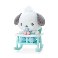 【SANRIO 三麗鷗】寶寶系列 造型玩偶附鍊&amp;嬰兒搖椅 帕恰狗