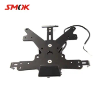 SMOK Motorcycle Accessories Licence Number Registration Plate Holder Bracket With LED Light For Kawasaki Z1000 Z 1000 2010-2016