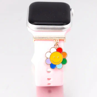 1pc Cute Sunflowers WatchBands Charm Decoration for Apple Watch Band Accessories for Galaxy Watch Series Bands Charms Jewelry