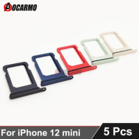 5 Pcs/Lot For Apple iPhone 12 mini Single SIM Card Slot Drawer Tray Holder Black Silver Red Green Blue Purple Replacement Parts