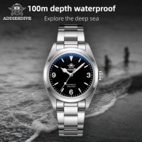 ADDIES Automatic Mechanical Watch PT5000 Movement 100m Waterproof Luminous Stainless Steel Diver Watch Luxury Men's Wristwatch