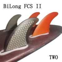 BiLong FCS II TWO-Rear Fins Fiber glass Honeycomb Surfboard Fins 2 Pcs Set Wakeboard Skimboard Accessories